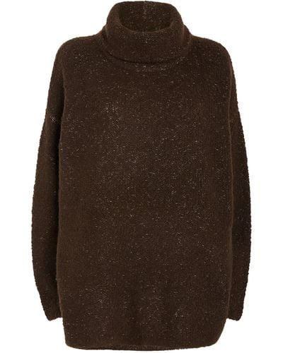 Leset Oversized Adam Rollneck Sweater - Brown