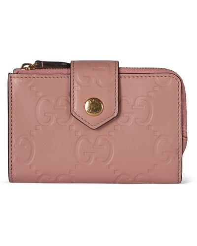 Gucci Medium Leather Gg Wallet - Pink