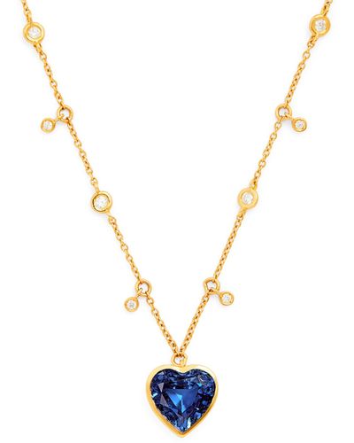 Nadine Aysoy Yellow Gold, Diamond And Sapphire Catena Infinity Necklace - Metallic