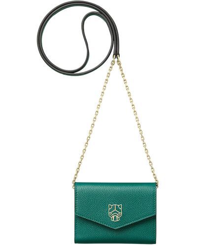 Cartier Mini Leather Panthère Chain Wallet - Green