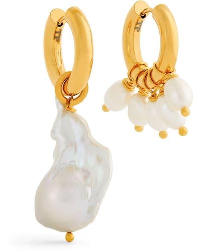 Timeless Pearly Mismatched Pearl Earrings - White