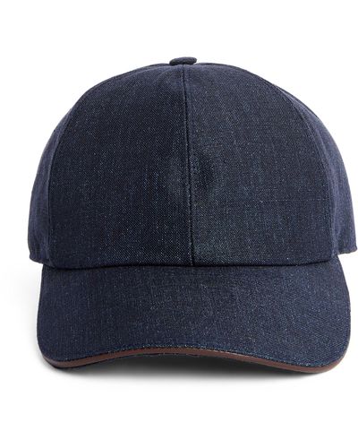 Eton Linen Baseball Cap - Blue