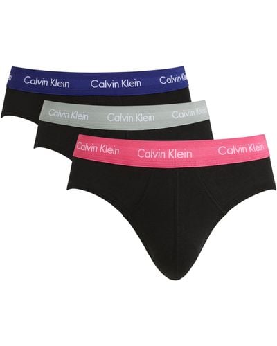 Calvin Klein Stretch-cotton Hip Briefs (pack Of 3) - Black