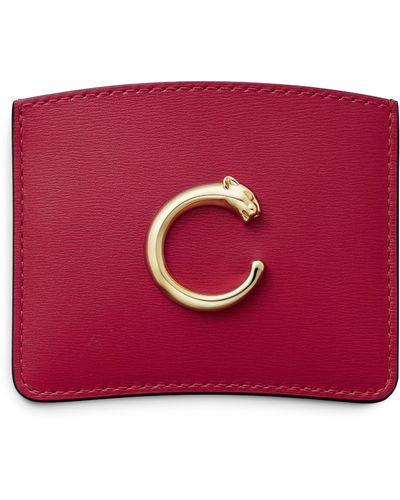 Cartier Panthère De Simple Card Holder - Red