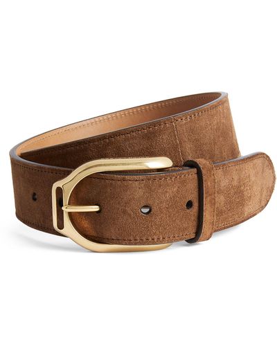 Ralph Lauren Purple Label Suede Belt - Brown