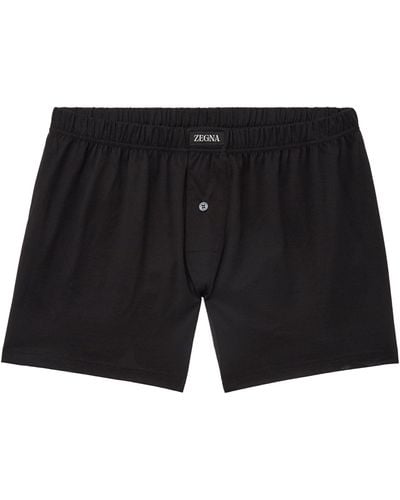 Zegna Logo Boxer Shorts - Black