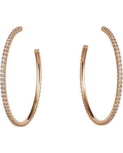 Cartier Large Rose Gold And Diamond Étincelle De Hoop Earrings - Metallic