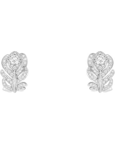 Boucheron White Gold And Diamond Plume De Paon Clip-on Earrings