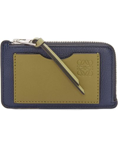 Loewe Leather Zipped Card Holder - Blue