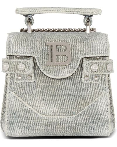Balmain Mini B-buzz Cross-body Bag - Grey