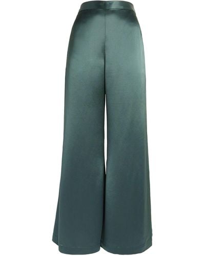 By Malene Birger Satin Lucee Flared Trousers - Green