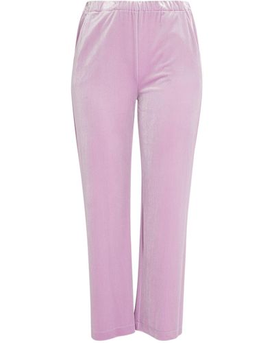 Marina Rinaldi Velvet Straight Trousers - Pink