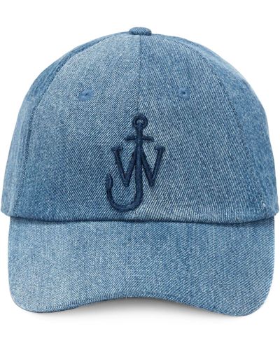 JW Anderson Denim Anchor Logo Baseball Cap - Blue