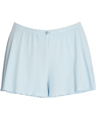 Skims Soft Lounge Lace-trim Shorts - Blue