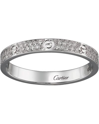 Cartier White Gold And Diamond Love Ring - Metallic