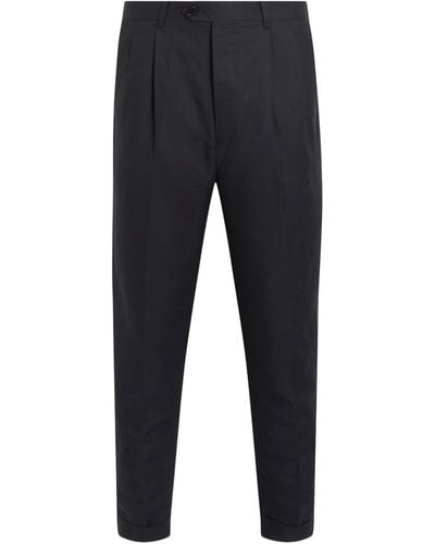 AllSaints Linen-organic Cotton Cross Taillis Trousers - Black