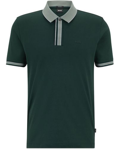 BOSS Cotton Polo Shirt - Green