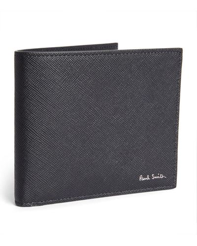 Paul Smith Leather Mini Blur Bifold Wallet - Black