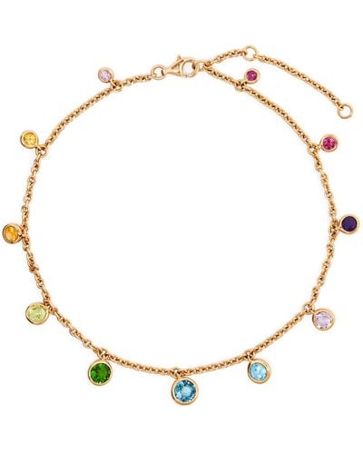 SHAY Yellow Gold And Rainbow Sapphire Anklet - Metallic