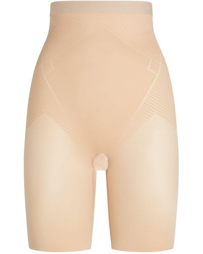 Spanx High-waist Mid-thigh Shorts - Natural