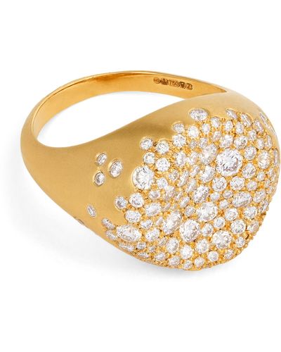 Nada Ghazal Yellow Gold And Diamond Malak Ring - Metallic