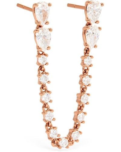 Anita Ko Rose Gold And Diamond Daphne Double-piercing Single Earring - Metallic