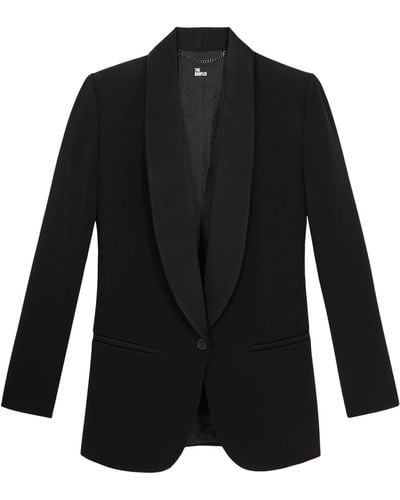 The Kooples Crepe Tailored Jacket - Black