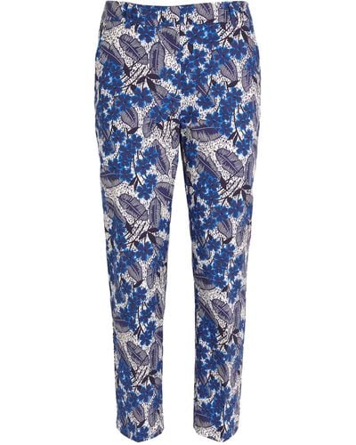 Weekend by Maxmara Cropped Floral Ravello Pants - Blue