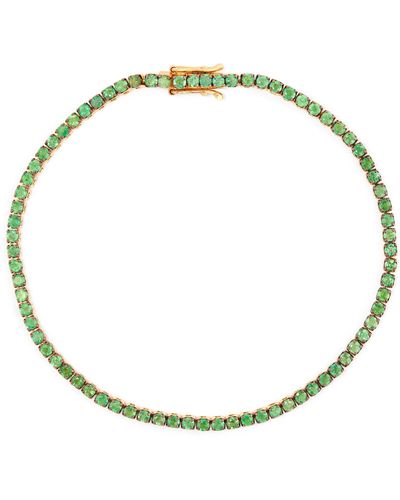 SHAY Yellow Gold And Emerald Single Line Thread Bracelet - Metallic