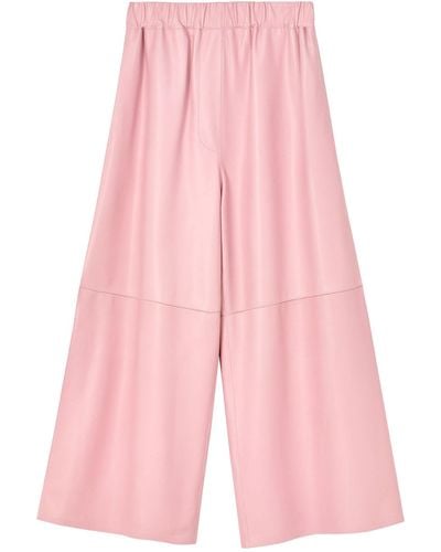 Loewe Leather Cropped Trousers - Pink