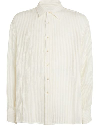 Commas Linen Ribbed Shirt - White