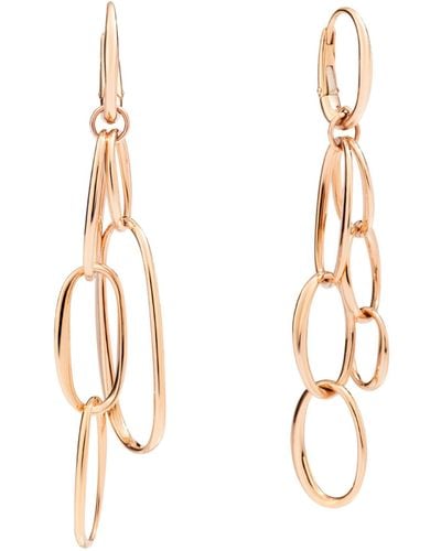 Pomellato Rose Gold Drop Link Earrings - Metallic