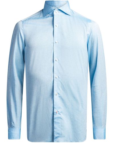 Isaia Cotton-linen Shirt - Blue