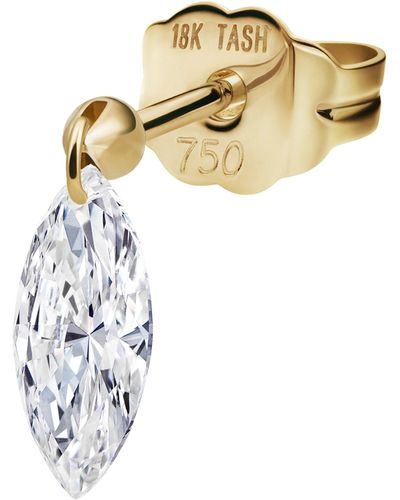 Maria Tash Floating Marquise Diamond Charm Single Stud Earring (7mm) - Metallic