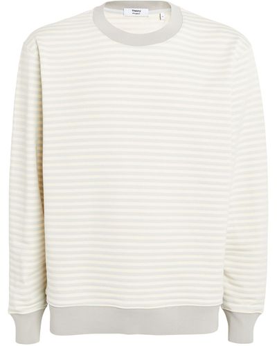 Theory Cotton-blend Striped Sweatshirt - White