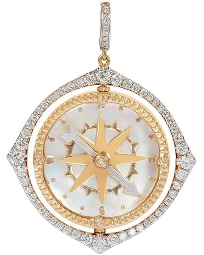 Annoushka Yellow Gold And Diamond Mythology Spinning Compass Pendant - Metallic