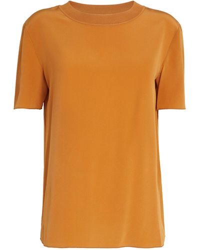 JOSEPH Silk Rubin T-shirt - Orange