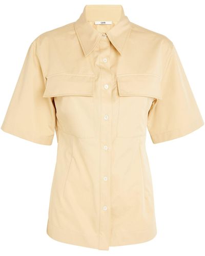 LVIR Cotton-blend Open-back Shirt - Natural