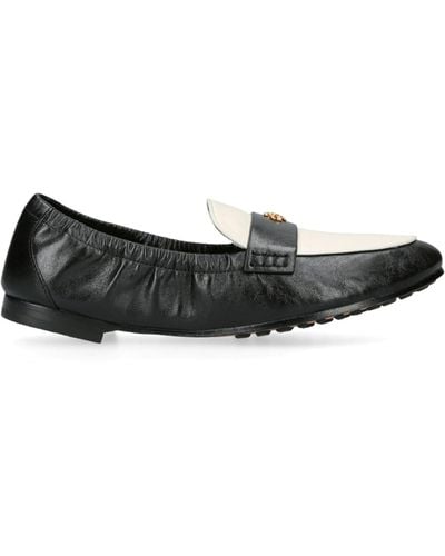 Tory Burch Leather Ballet Loafers - Black