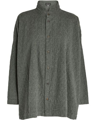 Eskandar Cotton A-line Shirt - Gray