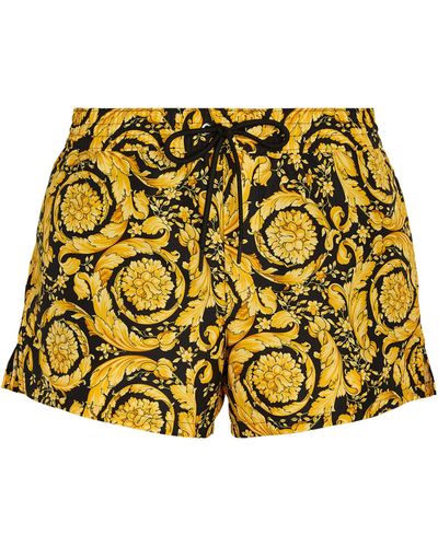 Versace Barocco Print Swim Shorts - Yellow
