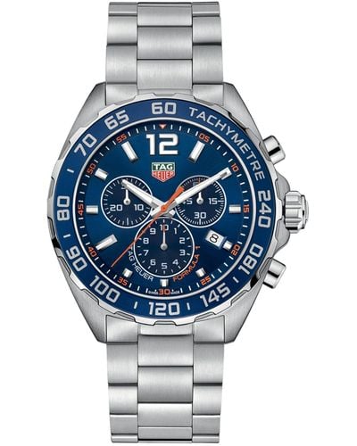 Tag Heuer Stainless Steel Carrera Formula 1 Chronograph Watch 43mm - Blue