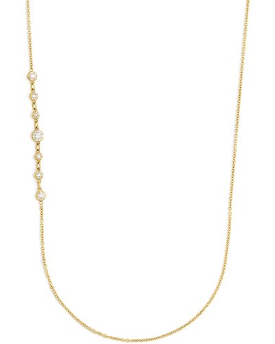 Jade Trau Yellow Gold And Diamond Penelope Single Station Necklace - White