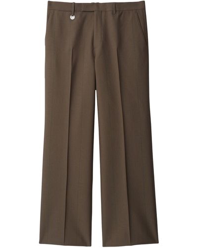 Burberry Wool Tailored Trousers - Brown