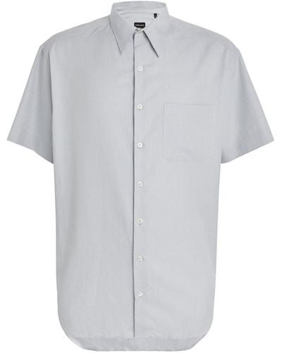 Giorgio Armani Cotton Short-sleeve Shirt - Grey