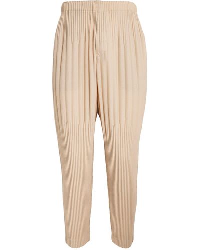 Homme Plissé Issey Miyake Pleated Tapered Trousers - Natural