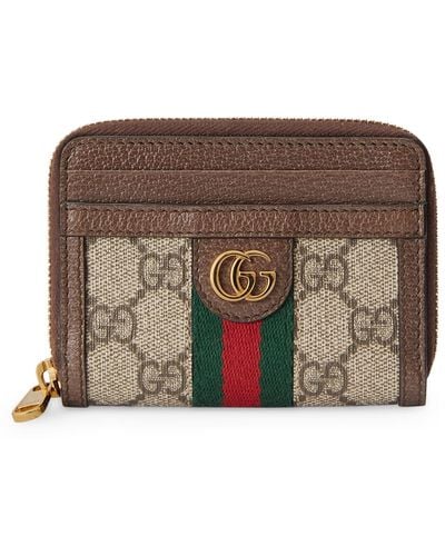 Gucci Canvas Ophidia Gg Card Holder - Brown