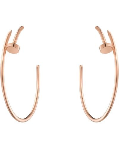 Cartier Rose Gold And Diamond Juste Un Clou Hoop Earrings - White