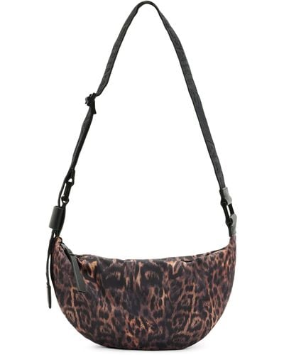AllSaints Leopard Half Moon Cross-body Bag - Metallic