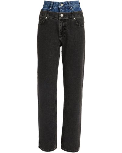 Sandro Double-waistband Mom Jeans - Black